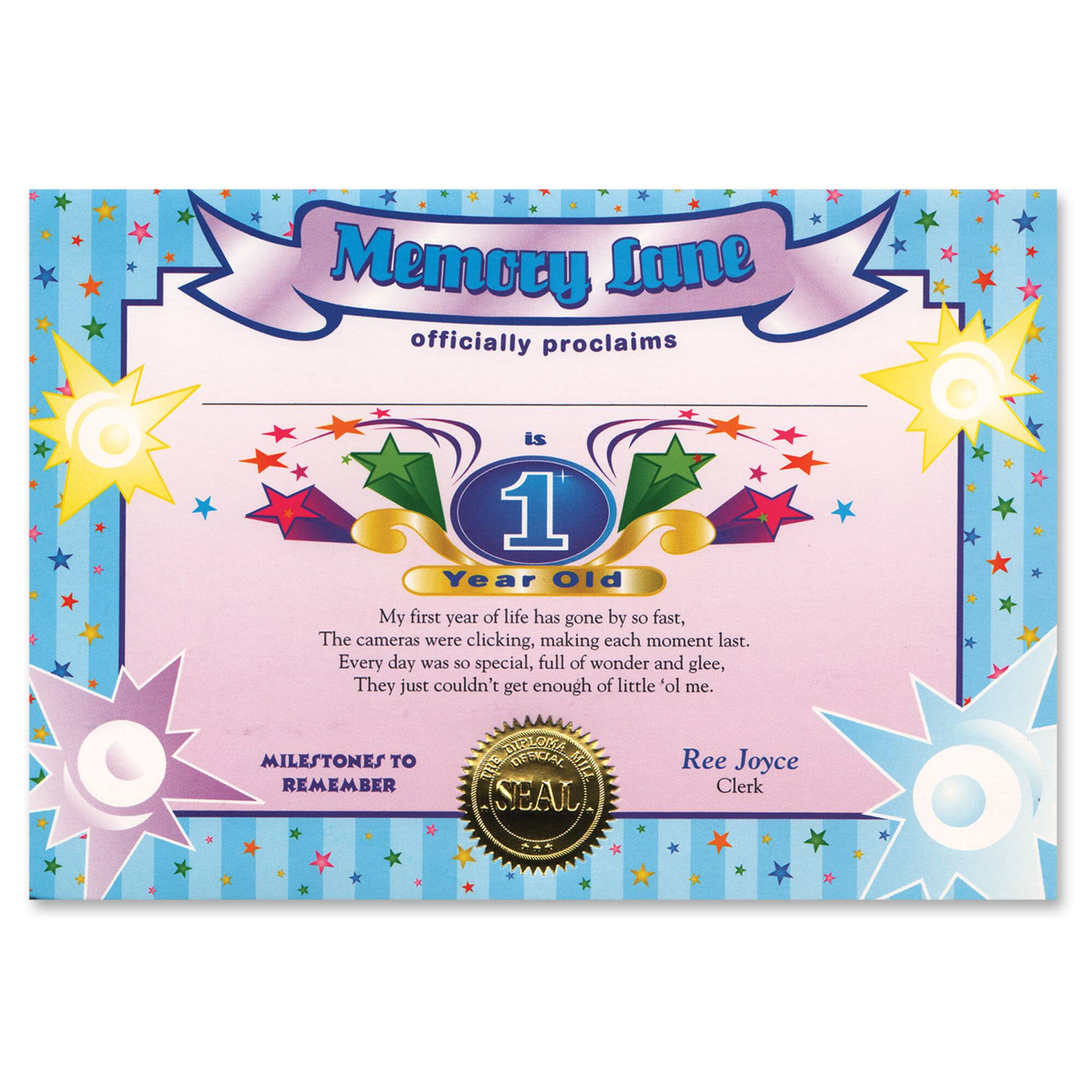 Beistle 1 Year Old Boy Certificates, 6ct.